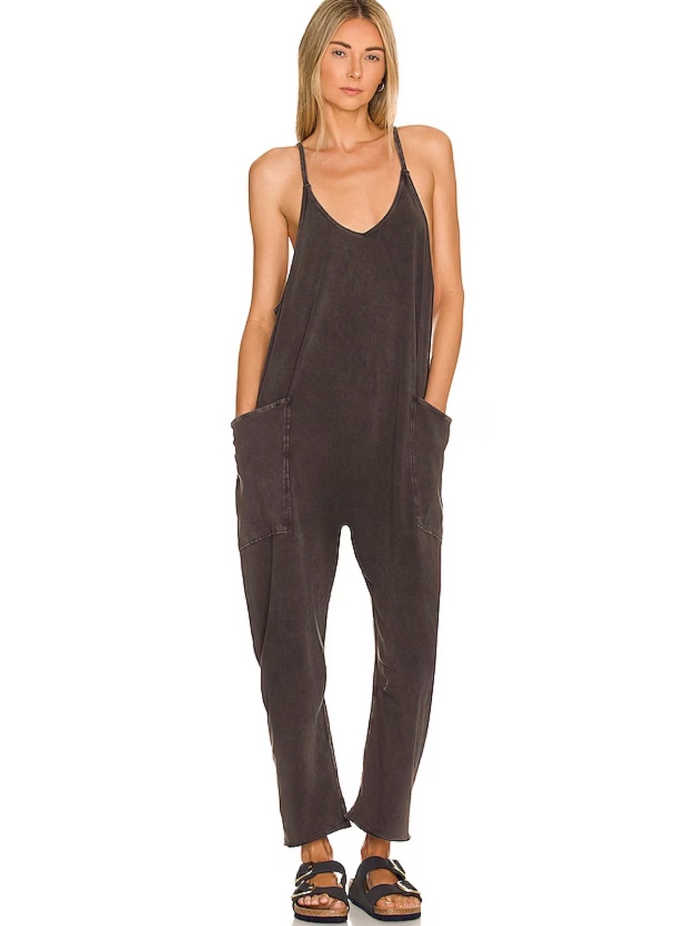 FP Movement by Free People Smoky Brown Relaxed Romper Jumpsuit